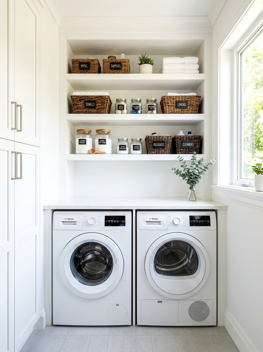 Laundry Room Storage Nook - 30 recessed shelf ideas