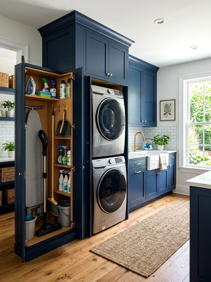 Laundry Room Utility Broom Cabinet - 30 tall broom cabinet ideas