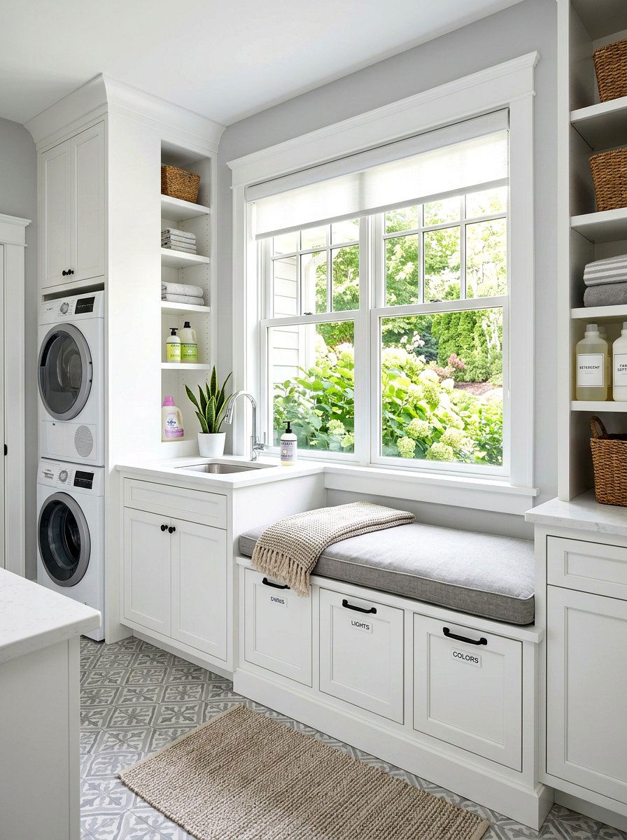 Laundry Room Window Bench Storage - 30 storage bench window seat ideas