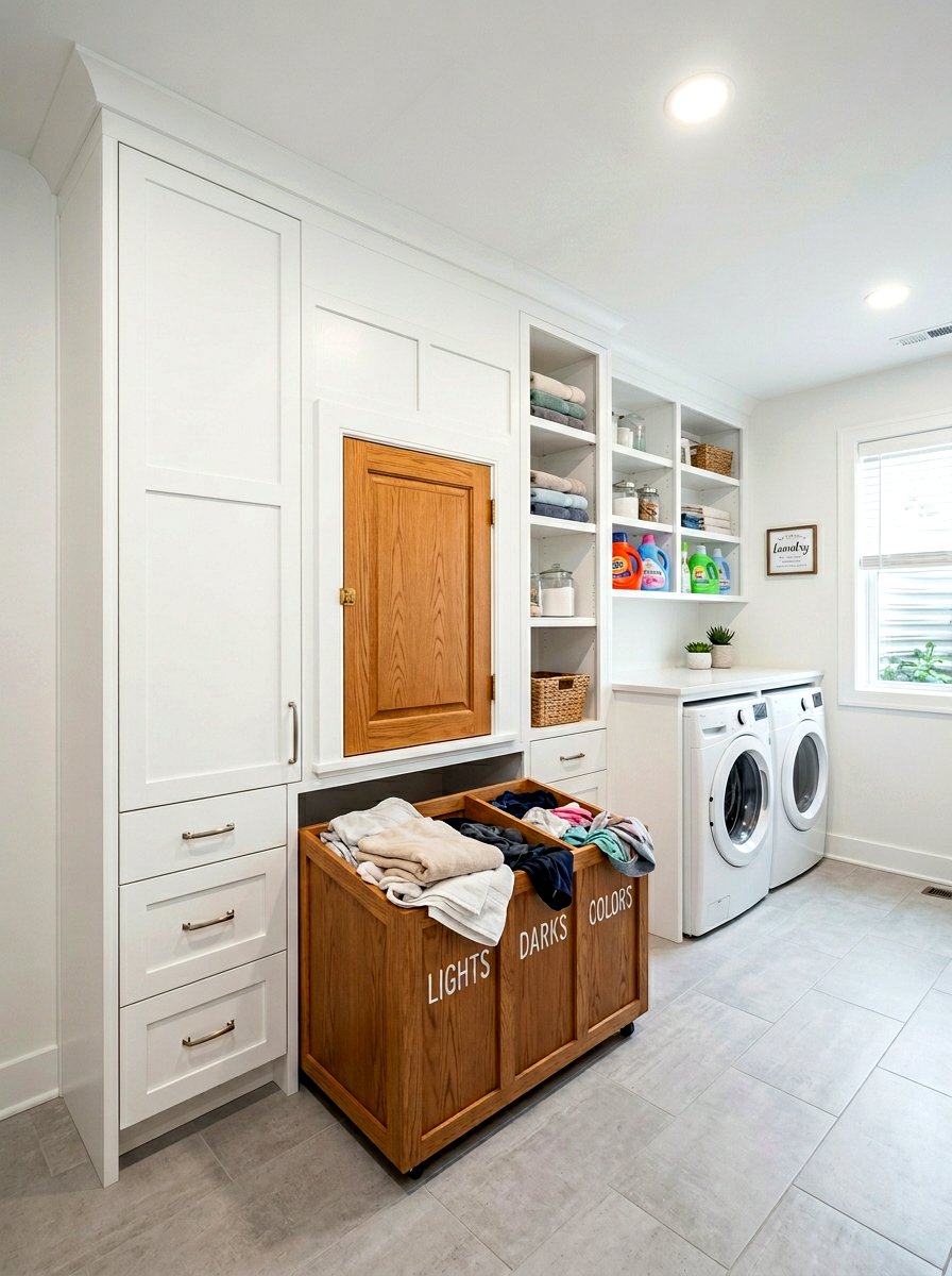 Laundry chute basement room - 30 basement laundry area ideas