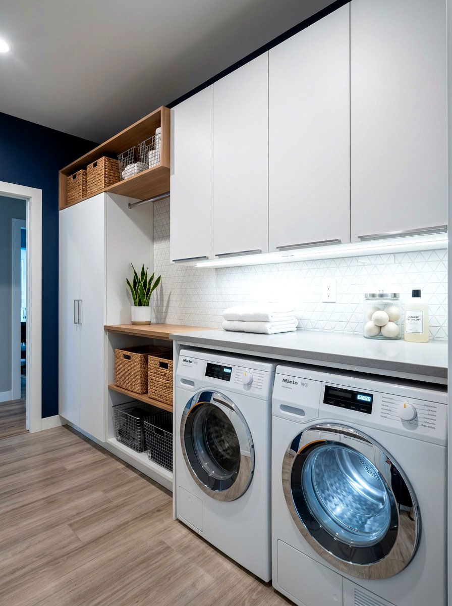Laundry closet lighting - 30 organizing a laundry closet ideas