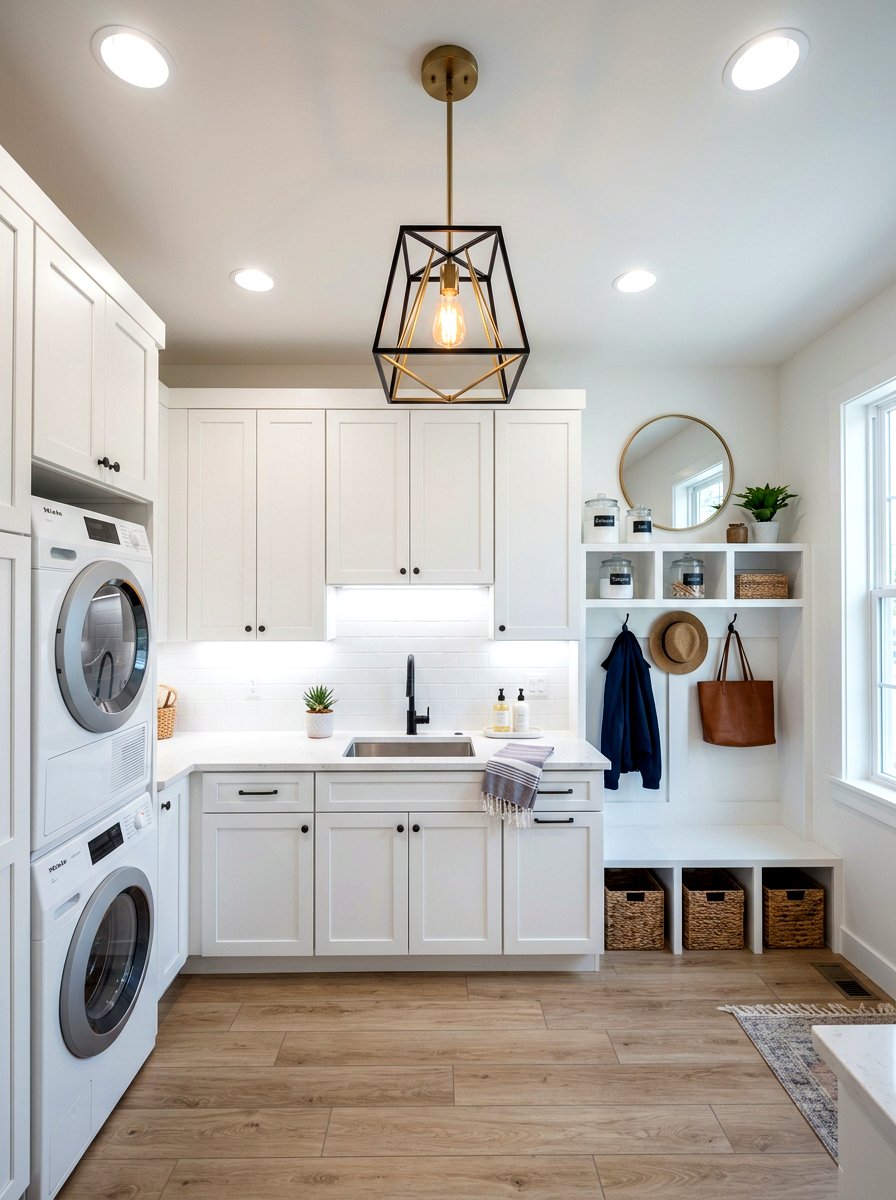 Laundry mudroom lighting - 30 laundry room mudroom combo ideas