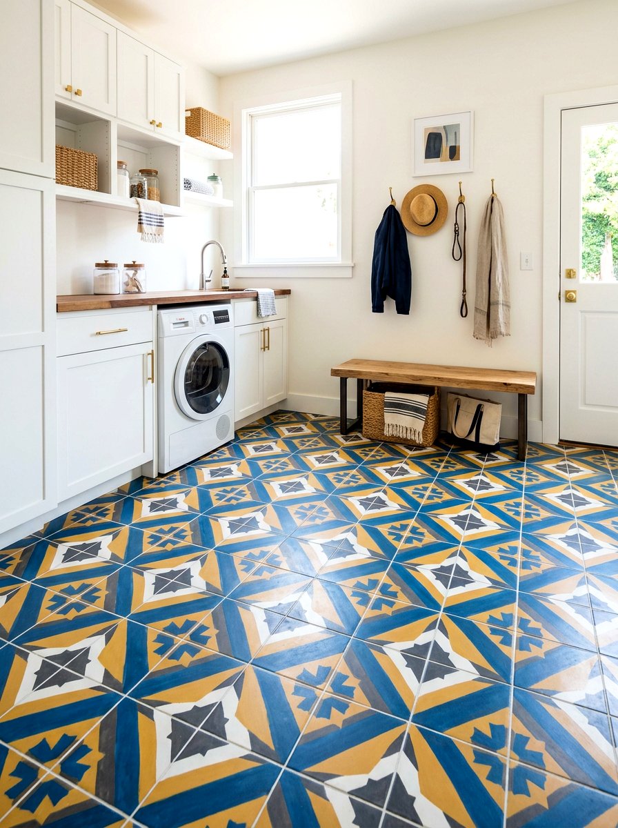 Laundry mudroom tile floor - 30 laundry room mudroom combo ideas
