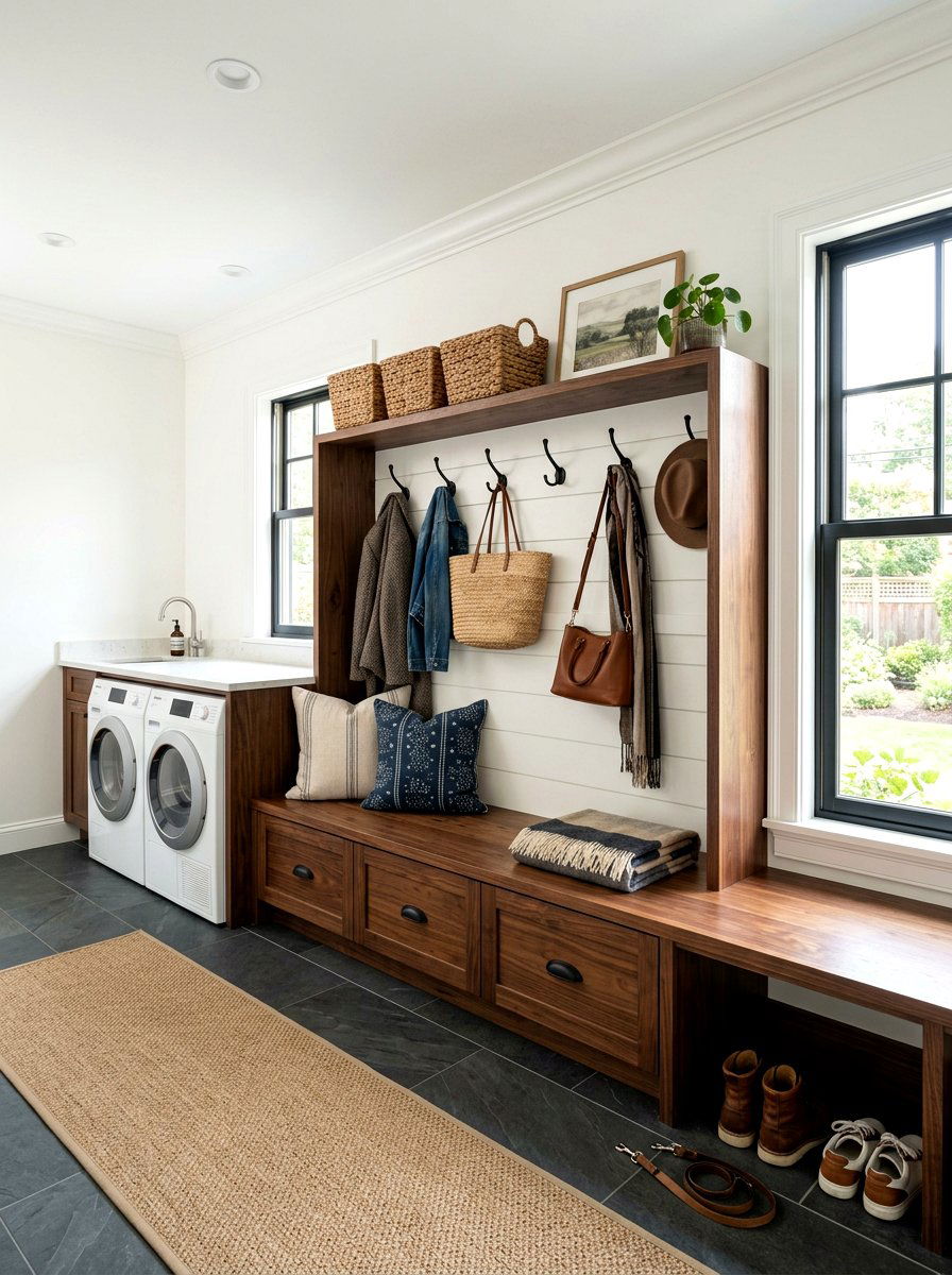 Laundry mudroom with bench - 30 laundry room mudroom combo ideas