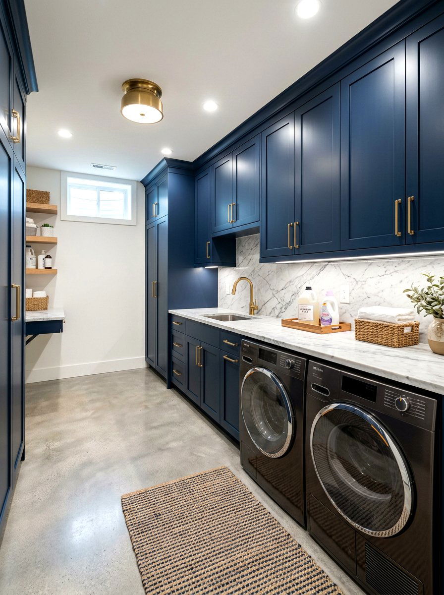 Laundry room cabinets - 30 basement storage wall ideas