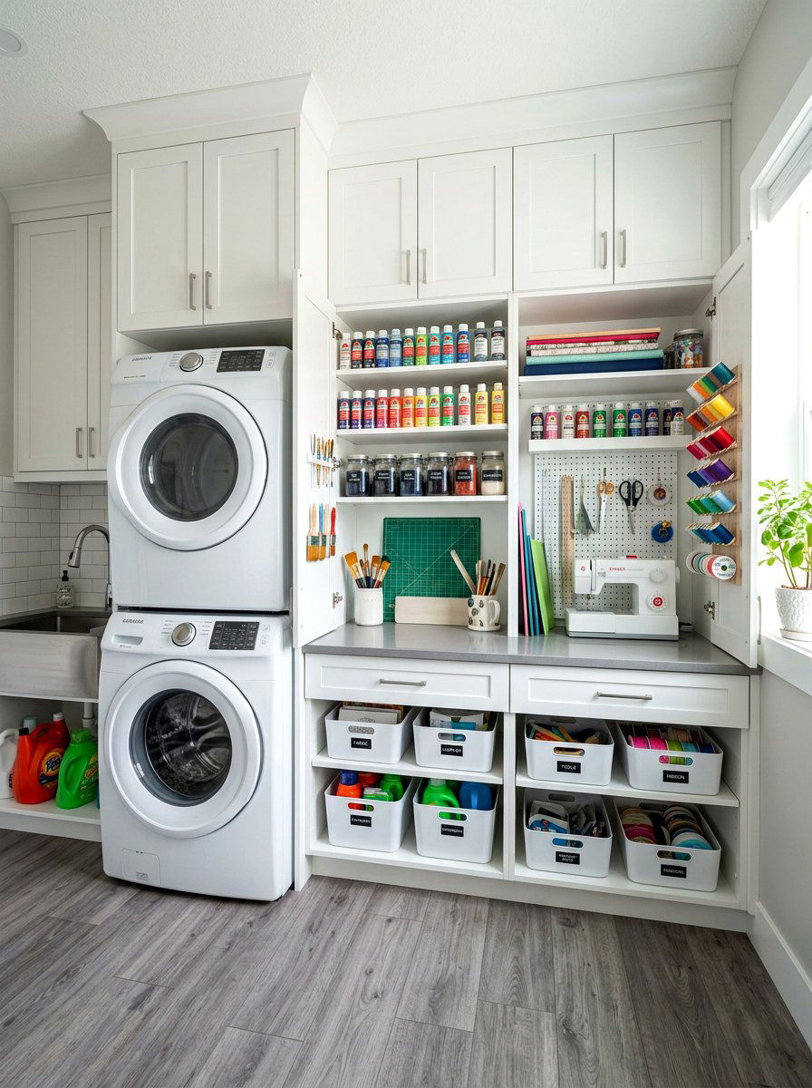 Laundry room craft closet - 30 craft closet ideas