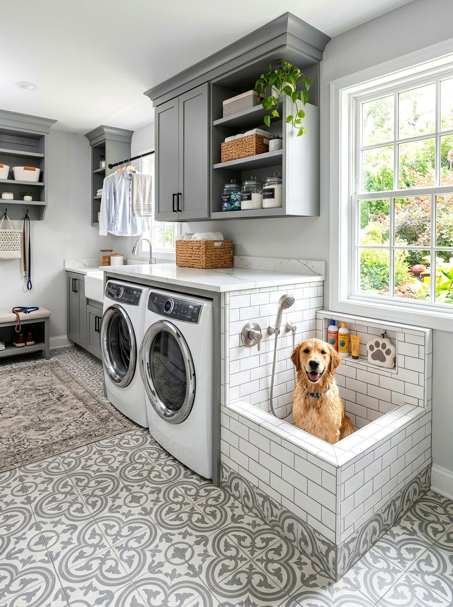 Laundry room dog wash combo - 30 mudroom dog wash ideas