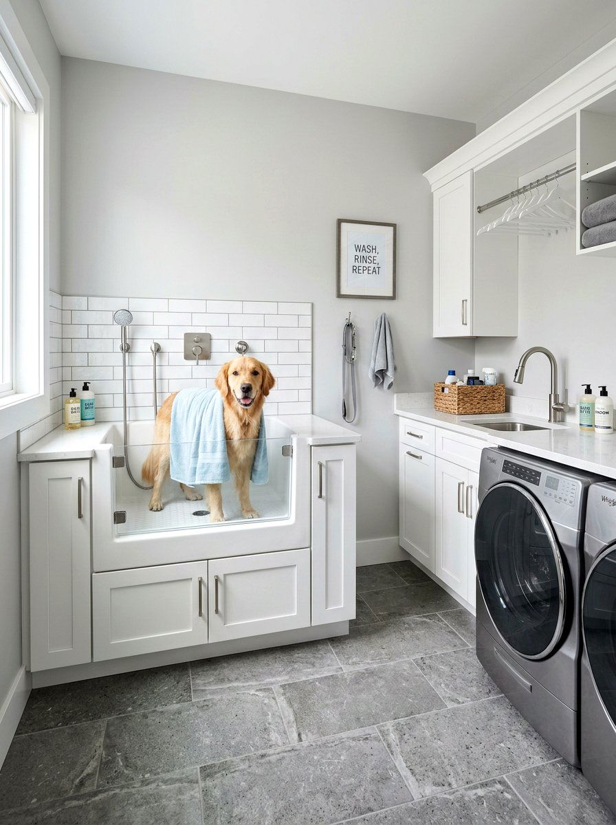 Laundry room dog wash - 30 dog washing station ideas