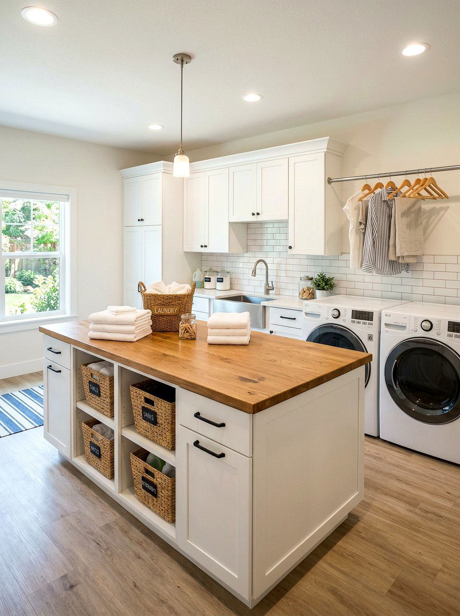 Laundry room folding table - 30 laundry room ideas