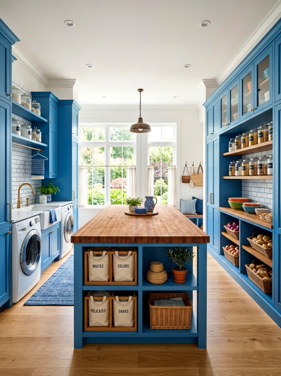 Laundry room pantry with island - 30 laundry room pantry combo ideas