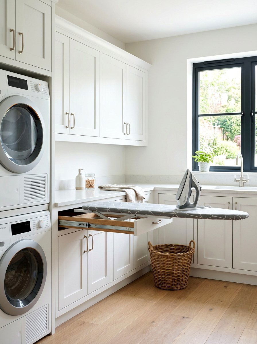 Laundry room pull out ironing board - 30 modern laundry room ideas