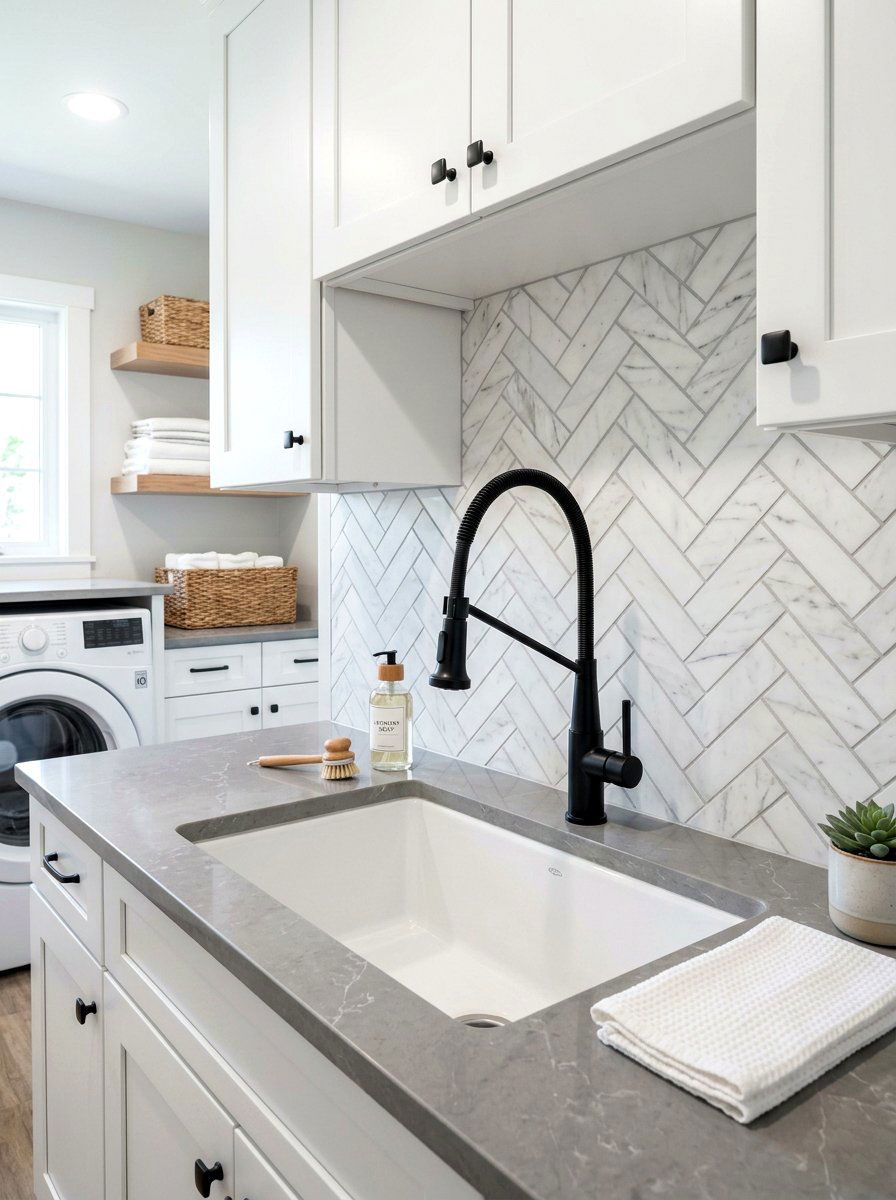 Laundry room sink and faucet - 30 modern laundry room ideas