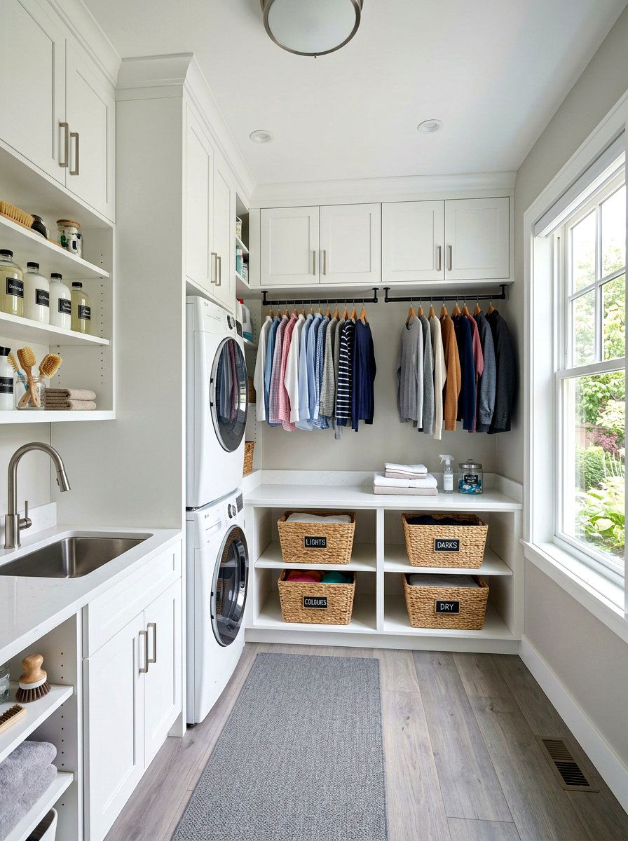 Laundry room storage - 30 drop zone shelf ideas