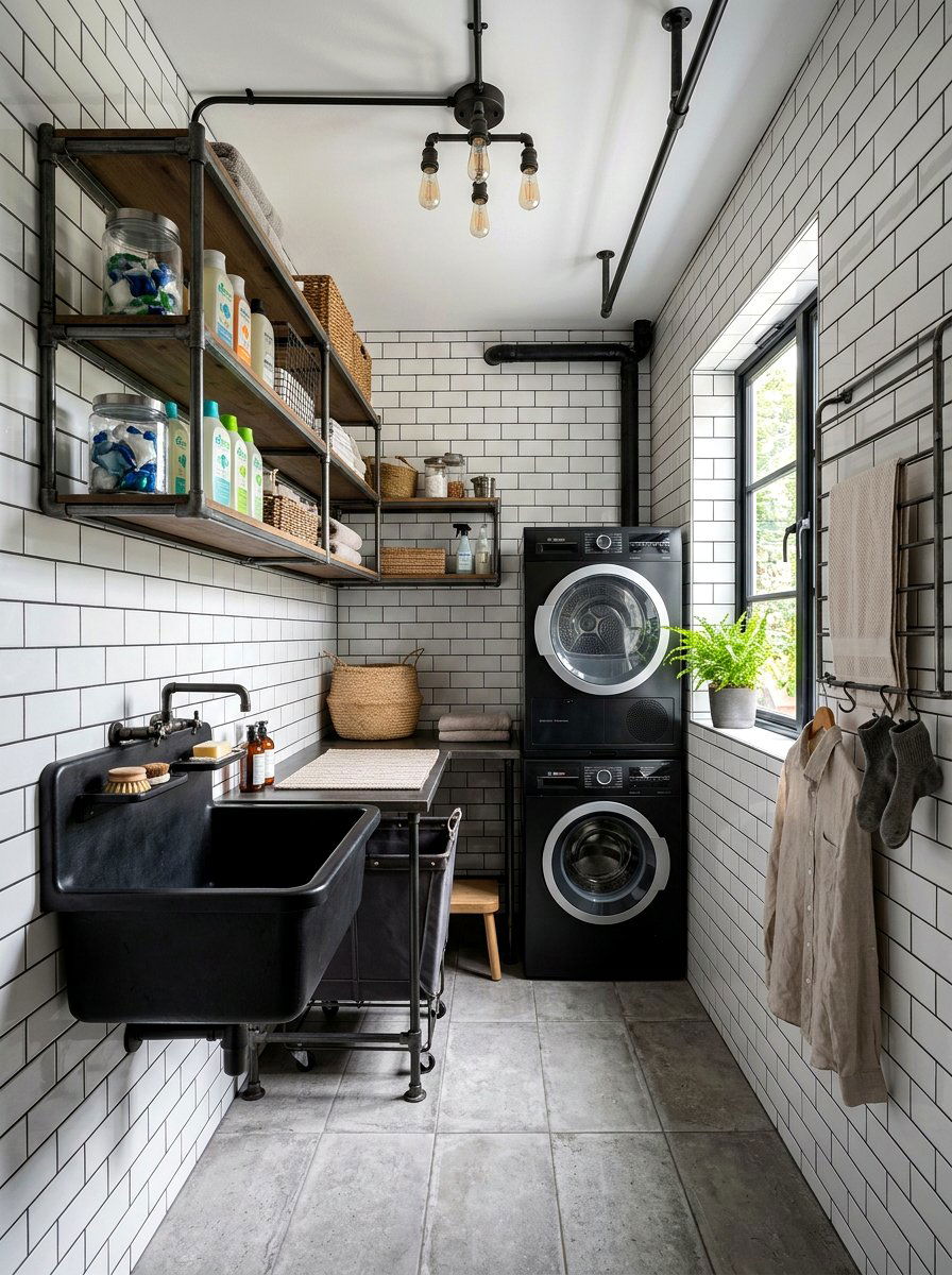 Laundry room subway tile - 30 laundry room ideas