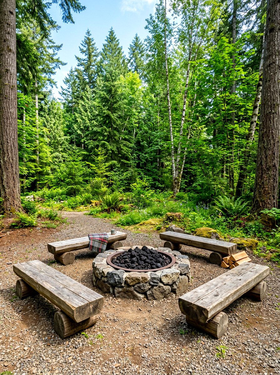Lava Rock Fire Pit - 30 gas fire pit ideas