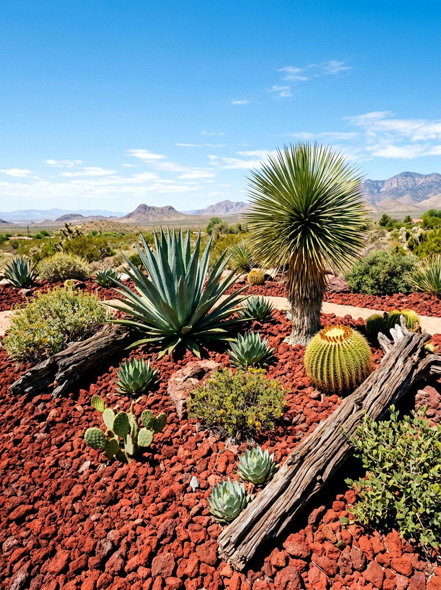 Lava Rock Landscaping - 30 no grass backyard ideas