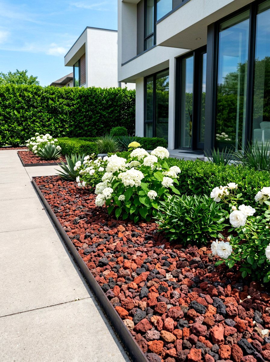 Lava Rock Mulch - 30 rock landscaping ideas
