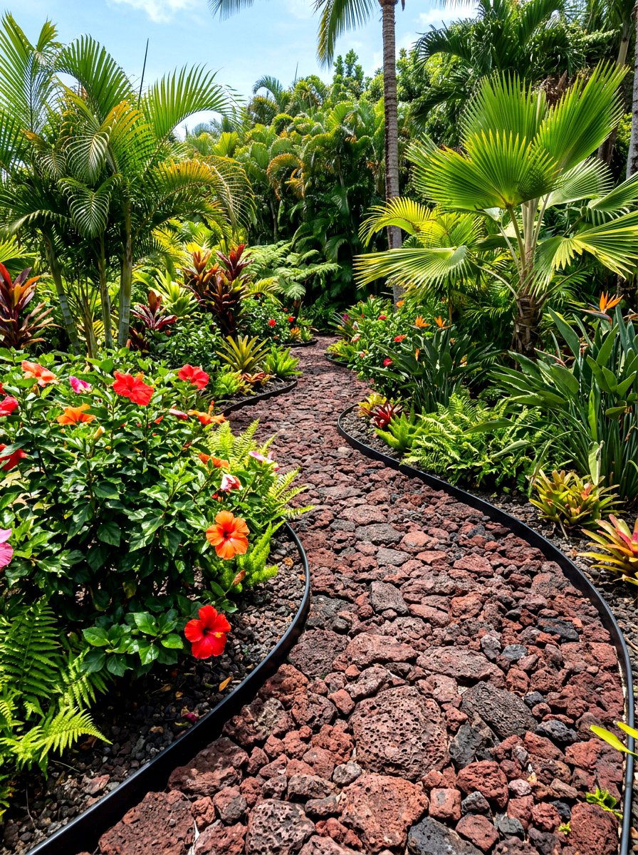Lava Rock Path - 30 backyard walkway ideas