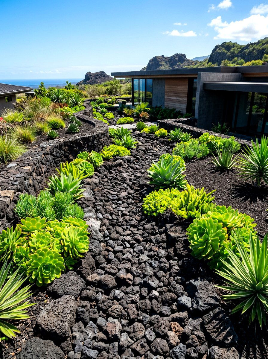 Lava rock dry creek bed - 30 dry creek bed ideas