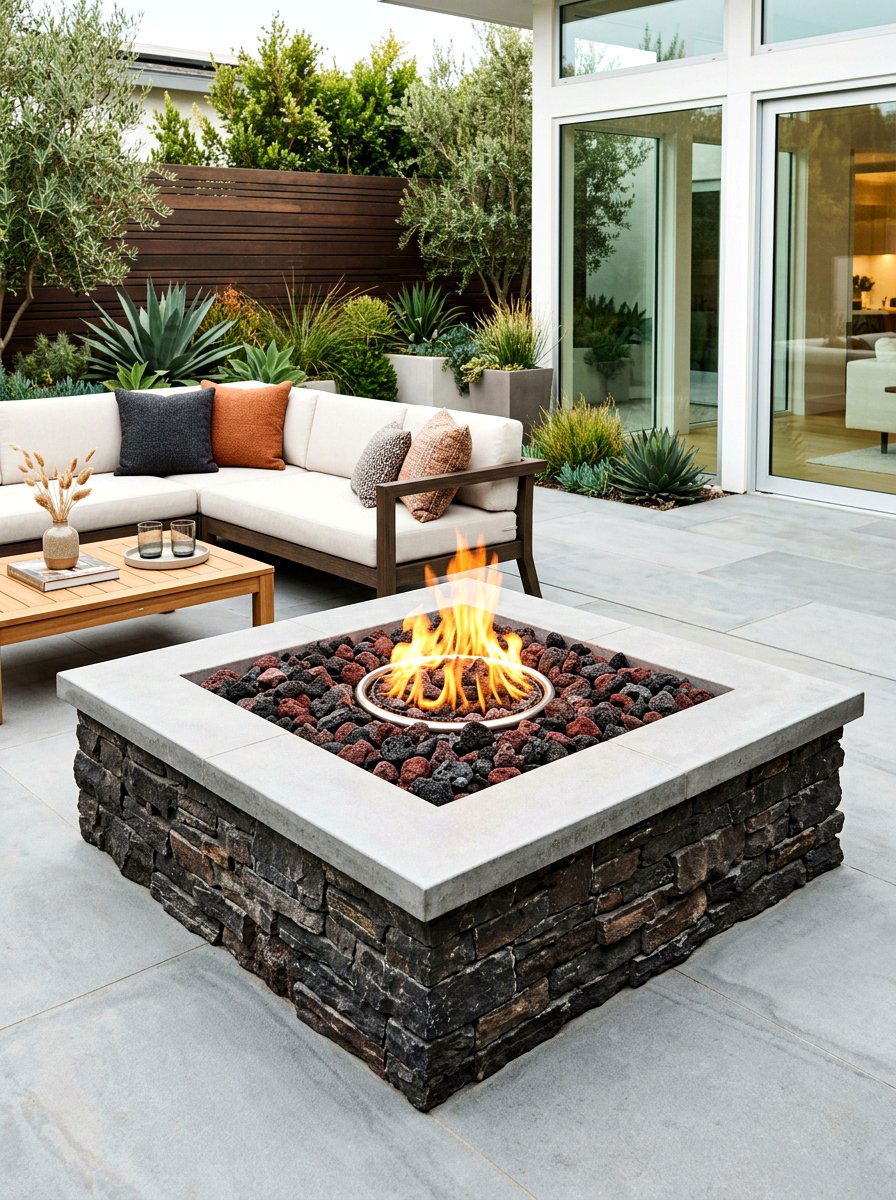 Lava rock fire pit - 30 diy style fire pit ideas