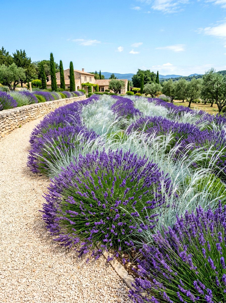 Lavender And Grass Meadow - 30 meadow front yard ideas