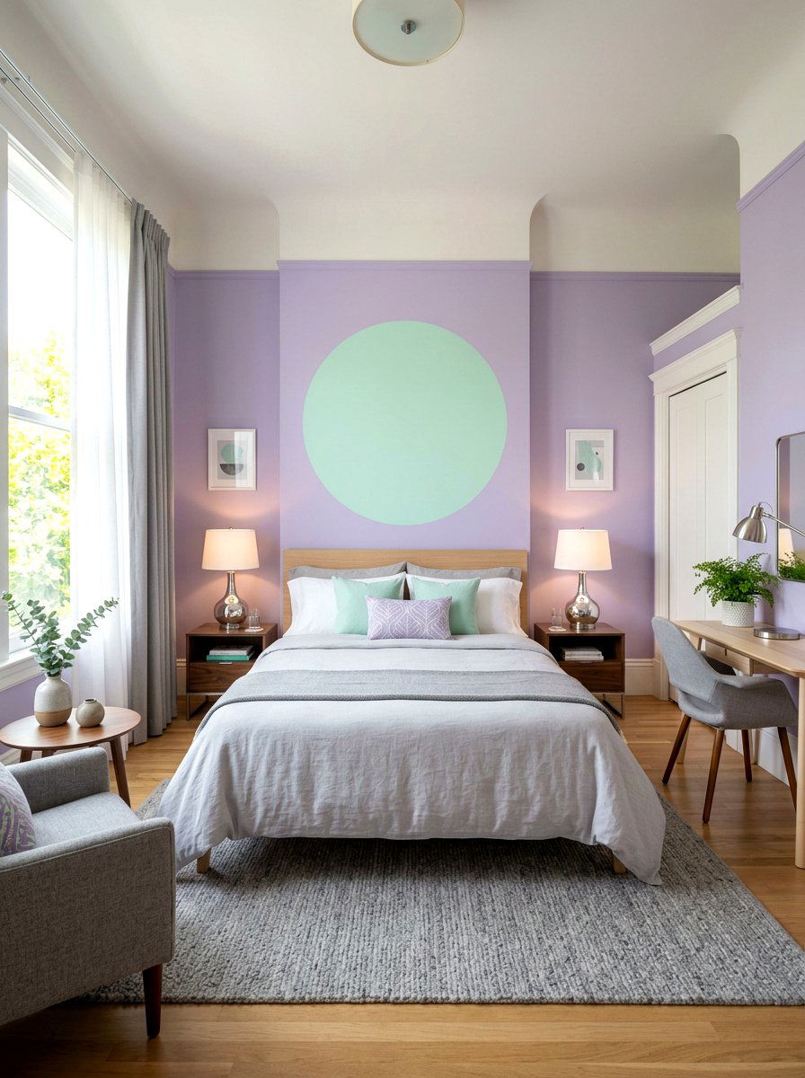 Lavender And Mint Guest Room - 30 color blocked room ideas