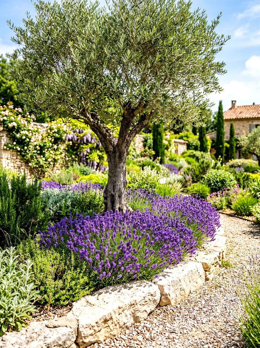 Lavender And Olive Tree Patio - 30 olive tree patio ideas