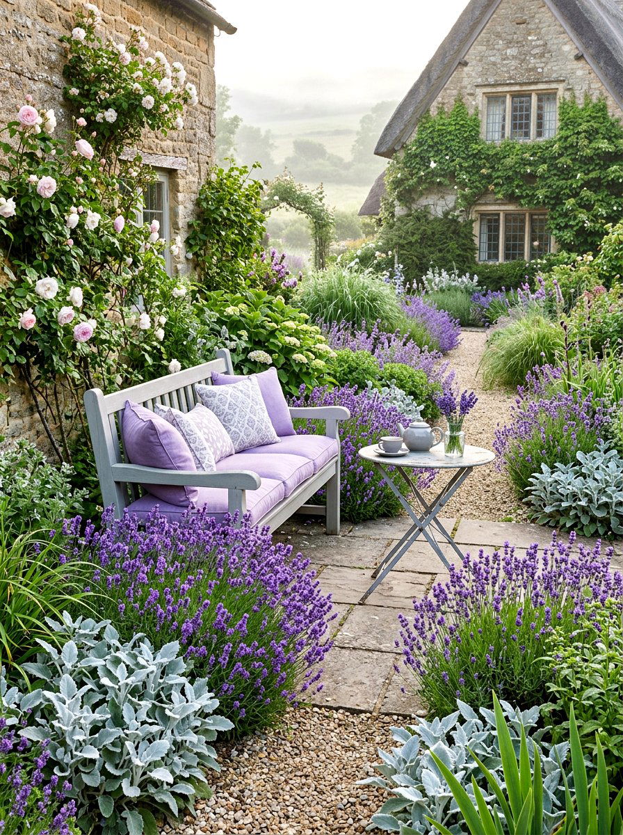 Lavender And Soft Gray Patio - 30 patio color scheme ideas