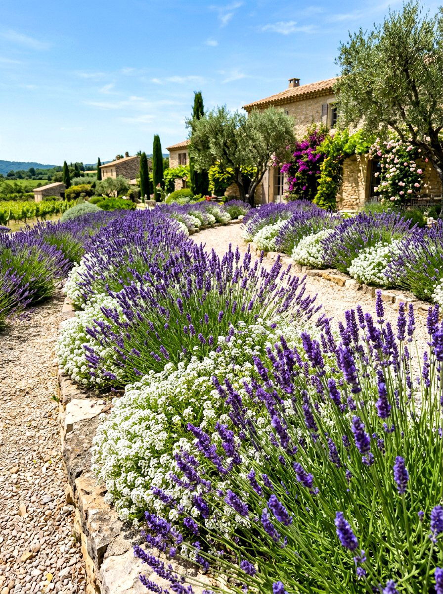 Lavender And White Flower Bed - 30 flower bed color ideas