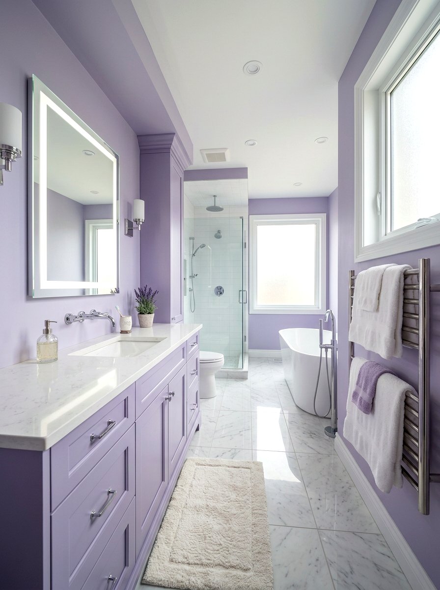 Lavender Bathroom - 30 pastel home decor ideas