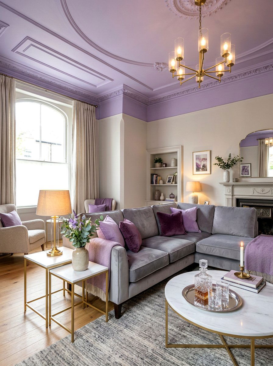 Lavender Bedroom Ceiling - 30 statement ceiling paint ideas