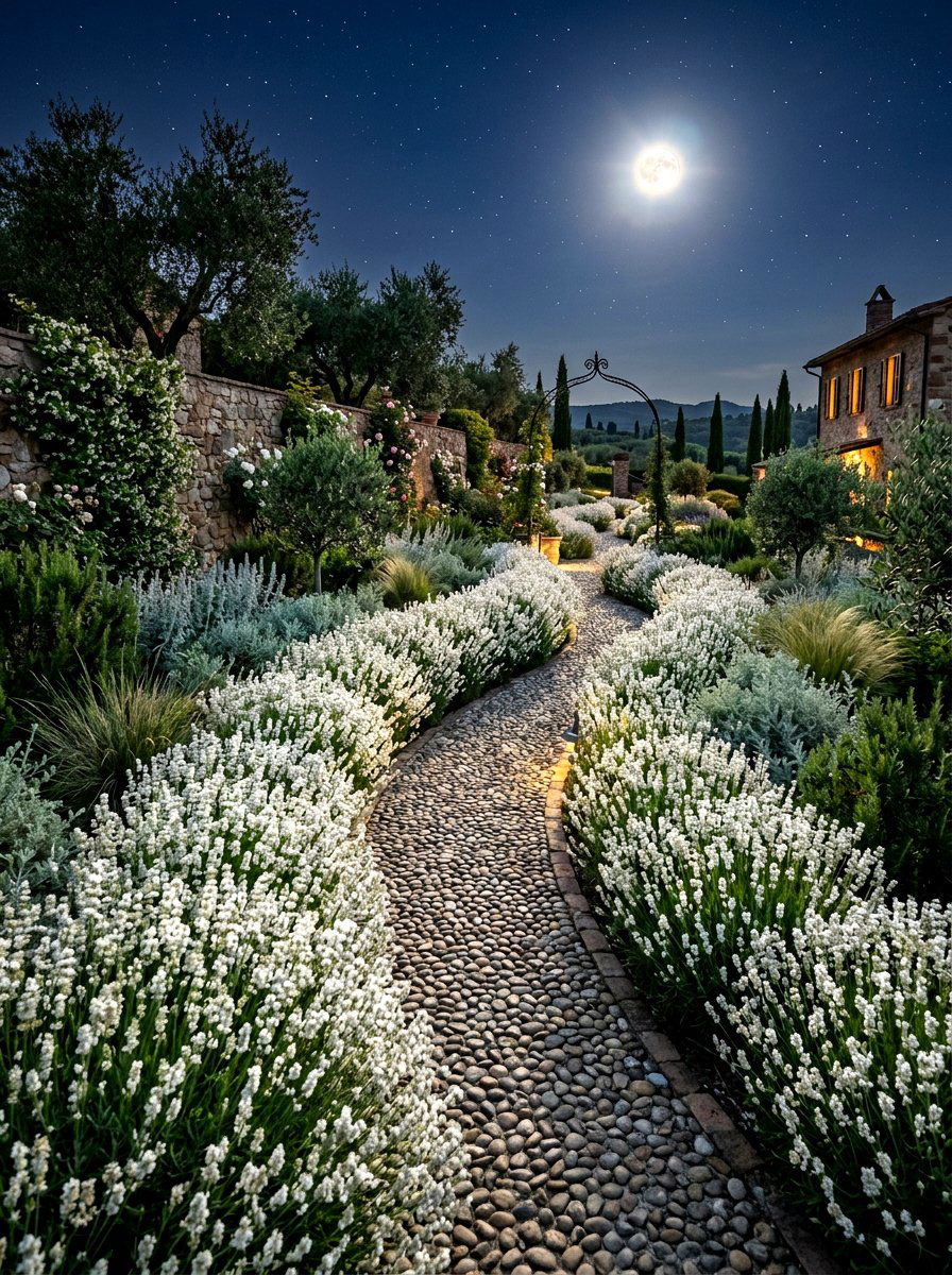Lavender Border Moonlight Garden - 30 moonlight garden ideas