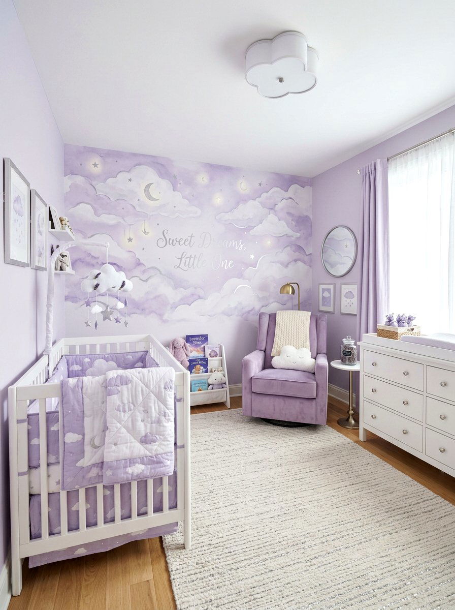 Lavender Dream Cloud Nursery - 30 cloud nursery ideas