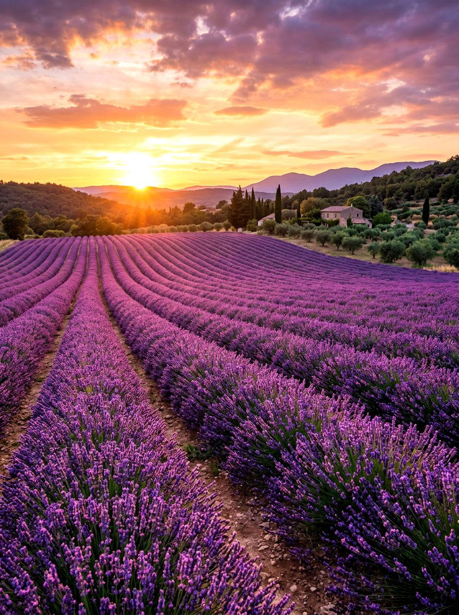 Lavender Field Garden - 30 flower garden ideas