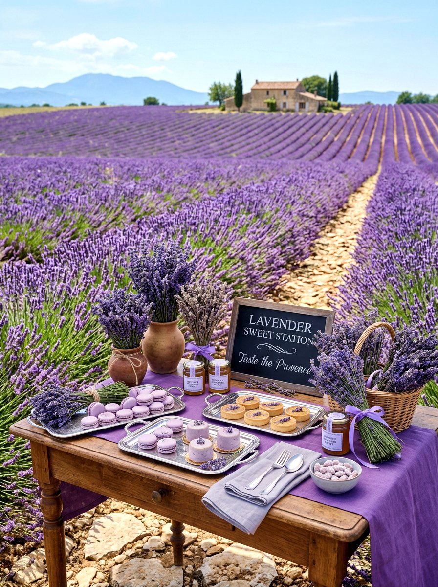 Lavender Field Sweet Setup - 30 dessert station aesthetic ideas