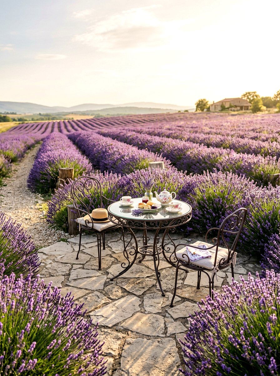 Lavender Field Tea Spot - 30 tea garden corner ideas