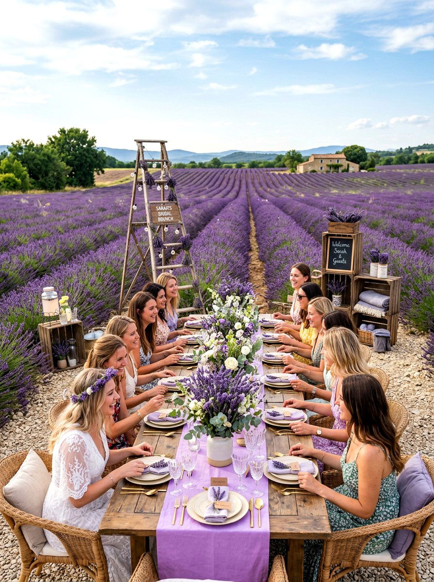 Lavender Field Theme - 30 backyard bridal brunch ideas