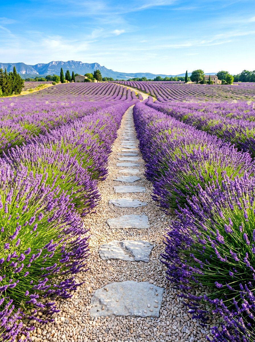 Lavender Field Walkway - 30 front garden ideas