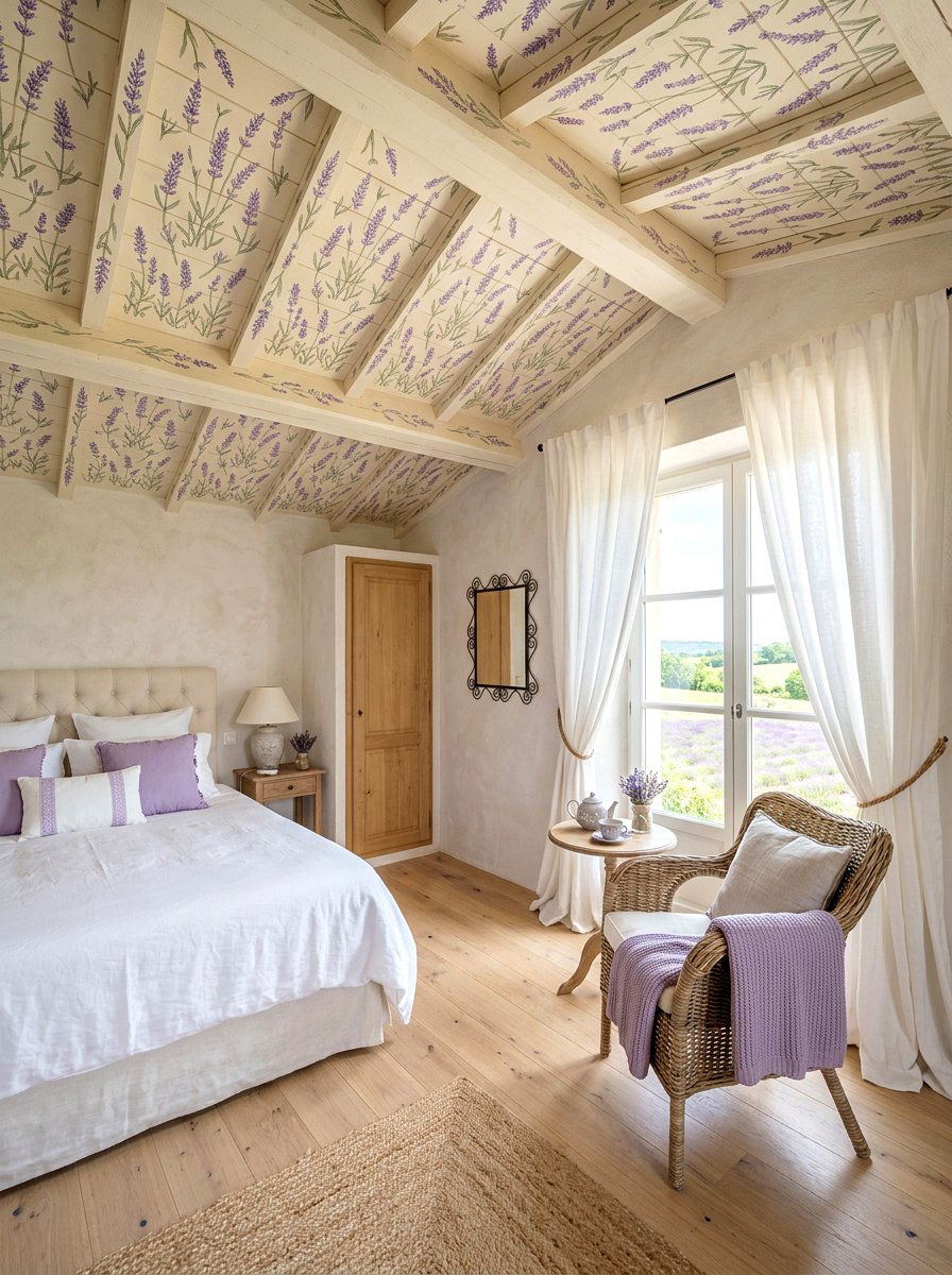 Lavender Floral Ceiling - 30 vintage floral ceiling ideas