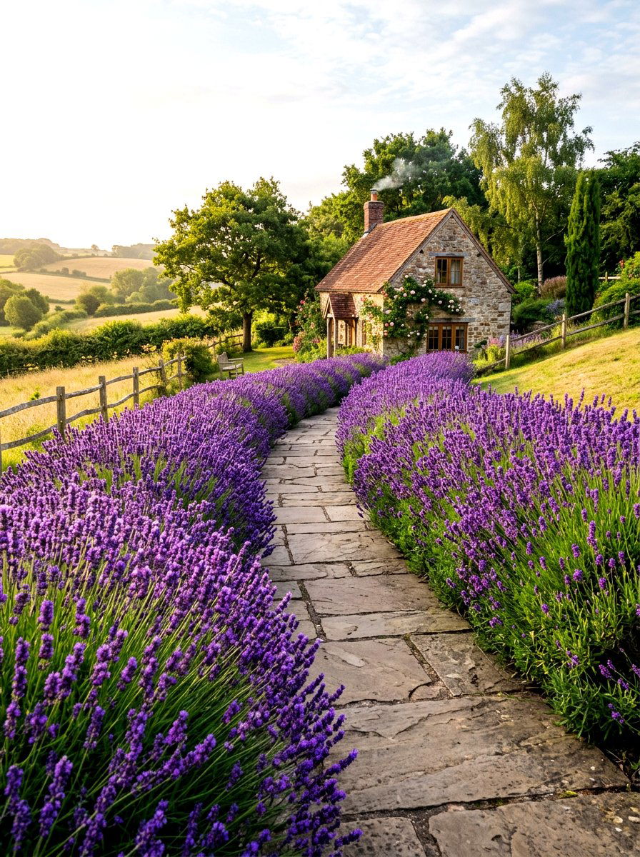 Lavender Fragrance Walkway - 30 butterfly garden ideas