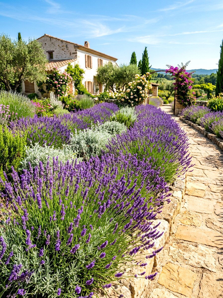 Lavender Garden Bed - 30 xeriscape backyard ideas