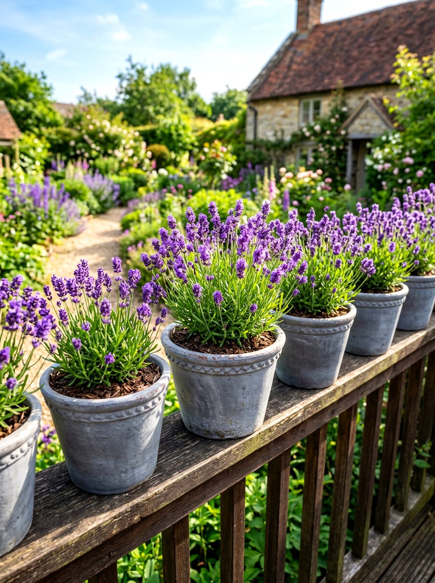 Lavender Garden Pot - 30 balcony container garden ideas
