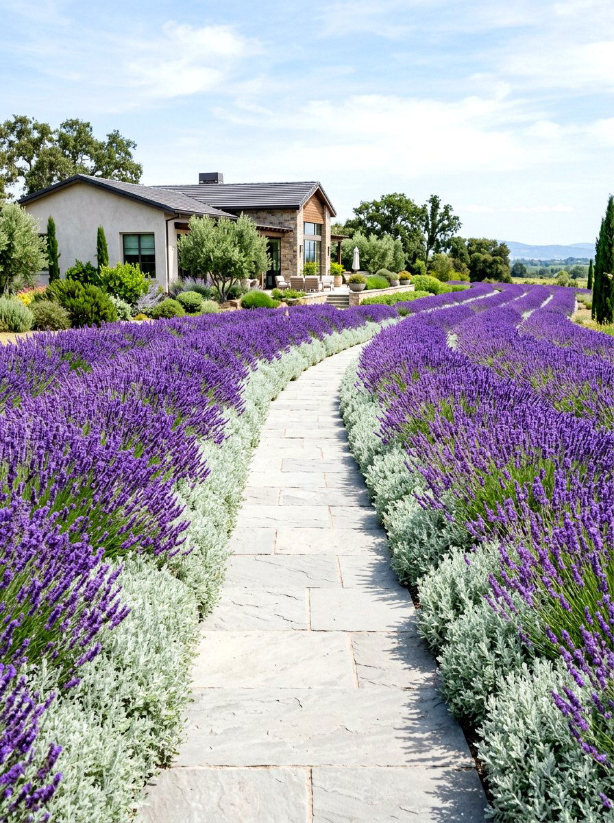 Lavender Garden Walkway - 30 edible landscaping ideas