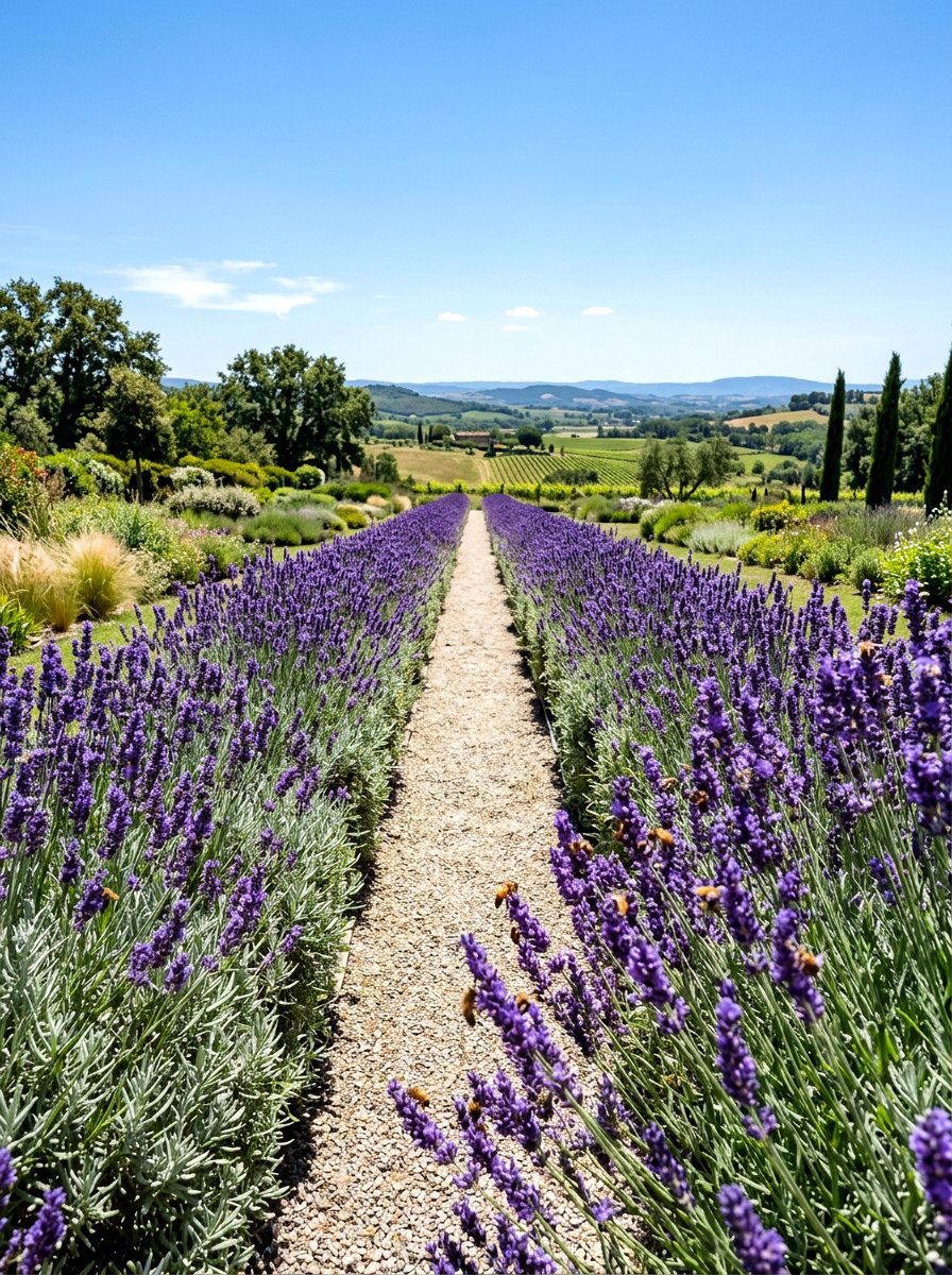 Lavender Hedge Row - 30 pollinator garden ideas