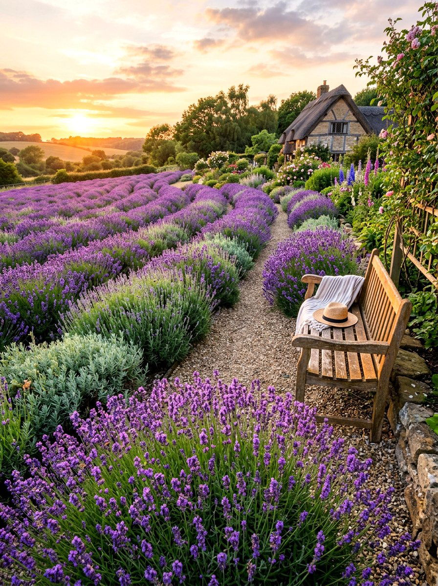 Lavender Herb Garden - 30 medicinal herb garden ideas