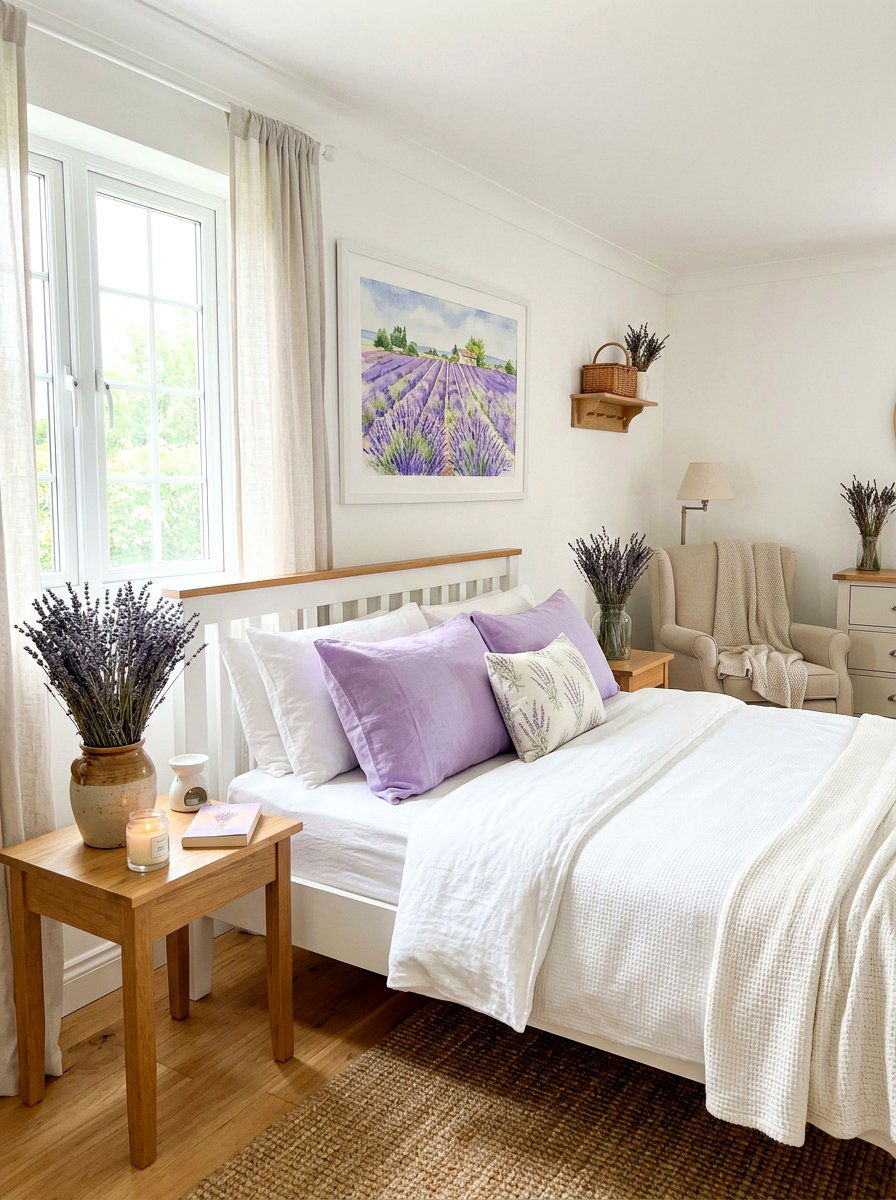 Lavender Infused Space - 30 sleep sanctuary bedroom ideas