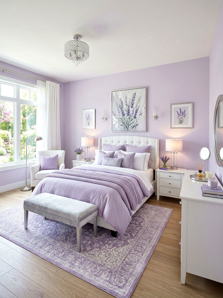 Lavender Palette - 30 spring bedroom refresh ideas