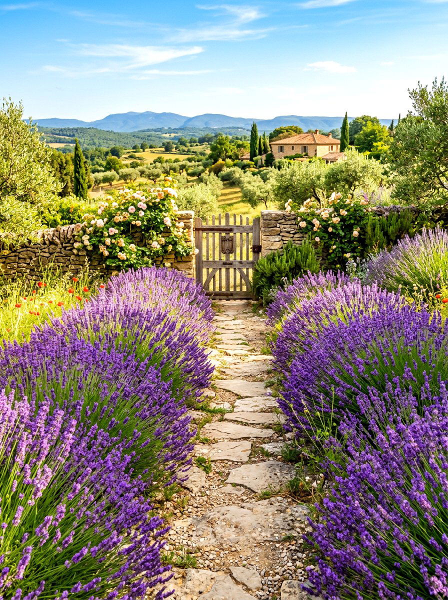 Lavender Path - 30 front yard garden ideas
