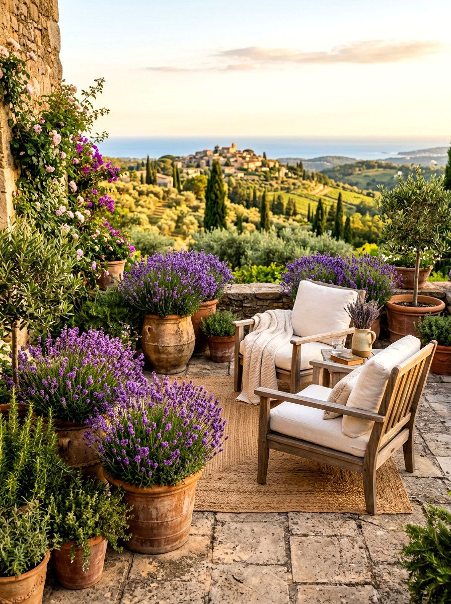 Lavender Patio Pots - 30 patio plant ideas