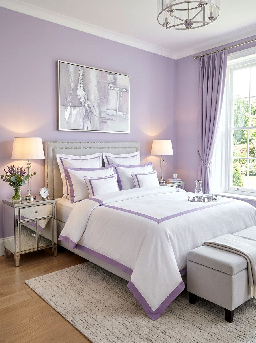Lavender Purple Contrast Trim - 30 contrast trim bedding bedroom ideas